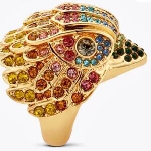 NIB Kurt Geiger Eagle Crystal Gold-Tone Ring Size 8 Retails for $144.